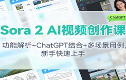 Sora 2 AI视频创作课:功能解析+ChatGPT结合+多场景用例,新手快速上手