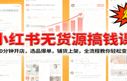 小红书无货源爆单课:10分钟开店,选品爆单,铺货上架,全流程教你轻松变现