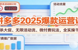 拼多多2025爆款运营课:秒杀大促、无限活动流、微付费玩法,全实操干货
