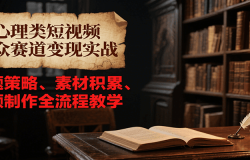 心理类短视频小众赛道变现实战,选题策略、素材积累、视频制作全流程教学