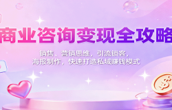 商业咨询变现全攻略:销售、营销思维,引流锁客,海报制作,快速打造私域赚