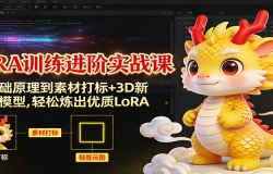 LoRA训练进阶实战课:从基础原理到素材打标+3D新年IP模型,轻松炼出优质LoR
