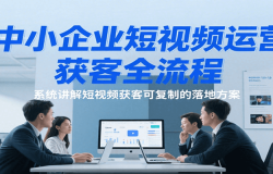中小企业短视频运营获客全流程,系统讲解短视频获客可复制的落地方案