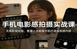 手机电影感拍摄实战课:无需影视经验,普通人也能靠手机打造高质感内容