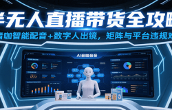 半无人直播带货全攻略:AI音咖智能配音+数字人出镜,解决账号矩阵与平台违