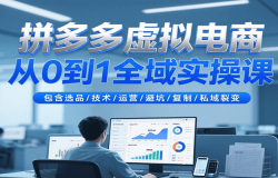 拼多多虚拟电商从0到1全域实操课,包含选品/技术/运营/避坑/复制/私域裂变