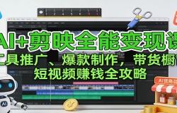 AI+剪映全能变现课:工具推广、爆款制作、带货橱窗,短视频赚钱全攻略