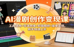 AI漫剧创作变现课:工具使用+导演思维+剪辑精修+接单变现,新手快速上手