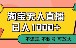 双 12 淘宝无人直播!0 值守日入 1000+ 不违规 不封号