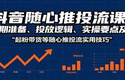 抖音随心推投流课:前期准备、投放逻辑、实操要点及起粉带货等随心推投流实