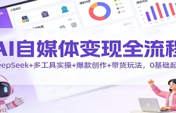 AI自媒体变现全流程:DeepSeek+多工具实操+爆款创作+带货玩法,0基础起号