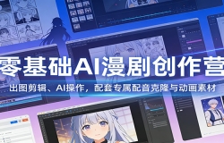 零基础AI漫剧创作营:出图剪辑、AI操作,配套专属配音克隆与动画素材