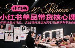 小红书单品带货核心课,极致选品方法论,实战导师深度指导打造爆款带货链路