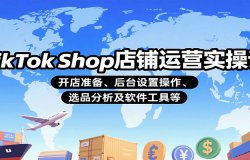 TikTok Shop店铺运营实操课:开店准备、后台设置操作、选品分析及软件工具