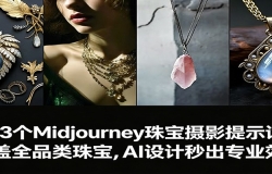 463个Midjourney珠宝摄影提示词:覆盖全品类珠宝,AI设计秒出专业效果