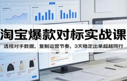 淘宝爆款对标实战课:透视对手数据,复制运营节奏,3天稳定出单超越同行
