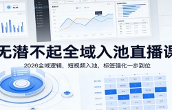 无潜不起全域入池直播课:2026全域逻辑,短视频入池,标签强化一步到位