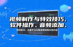视频制作与特效技巧:软件操作、音频添加、特效制作、去重手法及精准营销等