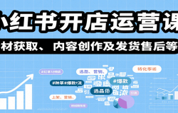 小红书开店运营课:选品、上架、营销、素材获取、内容创作及发货售后等