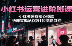小红书运营进阶班课,小红书运营核心技能,快速实现从0到1的变现目标