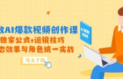 高效AI爆款视频创作课,独家公式+运镜技巧,动态效果与角色统一实战