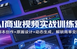 AI商业视频实战训练营:脚本创作+原画设计+动态生成,解锁商单变现