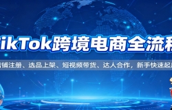 TikTok跨境电商全流程,店铺注册、选品上架、短视频带货、达人合作,新手快