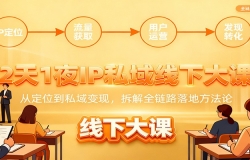 2天1夜IP私域线下大课:从定位到私域变现,拆解全链路落地方法论