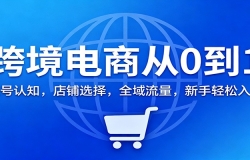 跨境电商从0到1:账号认知,店铺选择,全域流量,新手轻松入局