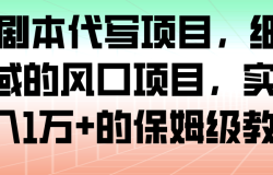 AI+剧本代写项目,细分领域的风口项目,实测月入1万+的保姆级教程