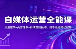 自媒体运营全能课:流量密码+内容体系+持续更新技巧,新手也能轻松起号