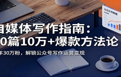 自媒体写作指南:60篇10万+爆款方法论,半年30万粉,解锁公众号写作运营变