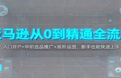 亚马逊从0到精通全流程:入门开户+中阶选品推广+高阶运营,新手也能快速上
