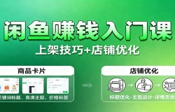 闲鱼赚钱入门课:基础操作+养号选品+上架技巧+店铺优化+选品拓展