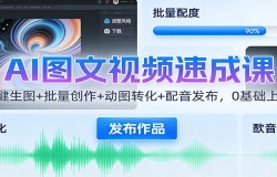 AI图文视频速成课:一键生图+批量创作+动图转化+配音发布,0基础上手