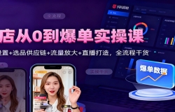 抖店从0到爆单实操课:后台设置+选品供应链+流量放大+直播打造,全流程干货