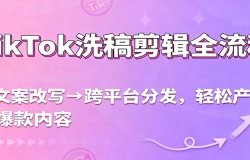 TikTok洗稿剪辑全流程,从文案改写到跨平台分发,轻松产出爆款内容,流量翻