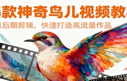 爆款神奇鸟儿视频教程,创意后期剪辑,快速打造高流量作品
